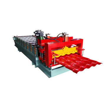 Single layer hydraulic circular arc 828 glazed tiles roofing panel sheet making machinery metal cold roll forming machine
